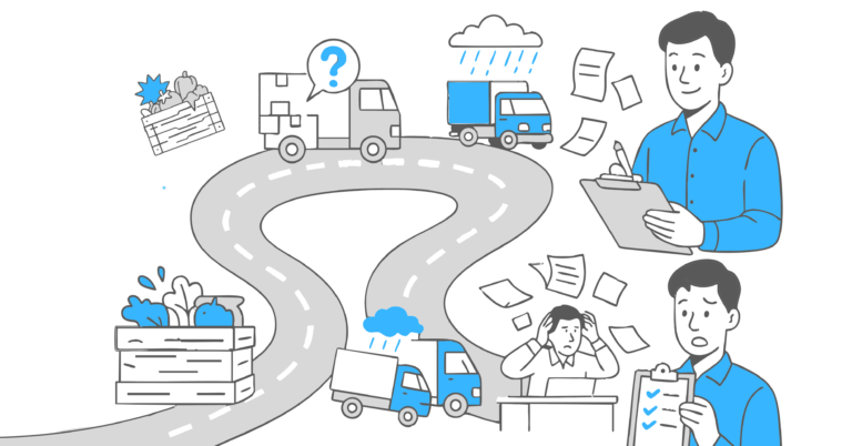 Truck unloading cargo at a distribution warehouse, symbolizing logistics insurance claims risks.