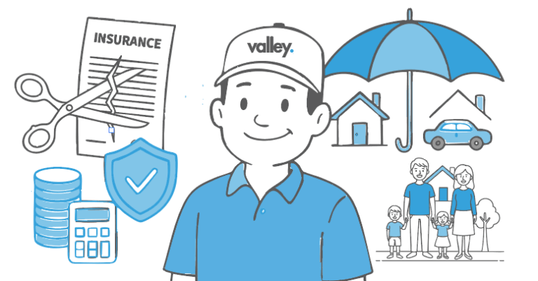 Truck fleet manager reviewing insurance policy with driver safety reports