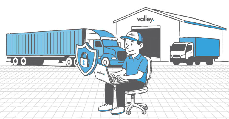 Logistics operations center with secure network and data protection systems