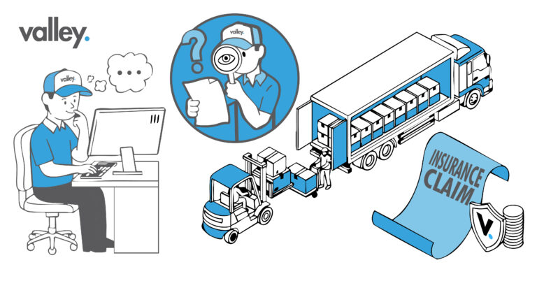 Driver documenting accident details beside a semi truck