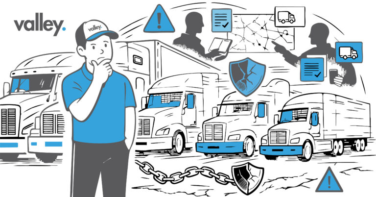 Trucking company reviewing fleet compliance to avoid ghost trucking scams