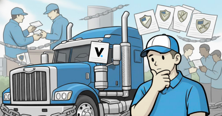 FMCSA filings paperwork including MCS-90 and BOC-3 for a trucking company